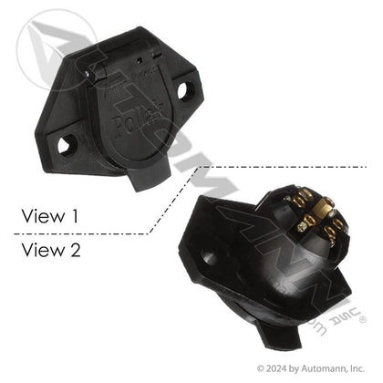 OE 7 Way Connector Socket - Nylon Pollak 11 - 723P 82 - 2145 12080 - BX 11-723P - Automann - FLEETPRO PARTS & TIRES