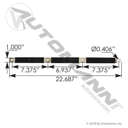 Volvo VNL Negative Battery Bar โ Black 4 - Battery Bus Bar โ Replaces 21107829 178.2024BK - Automann - FLEETPRO PARTS & TIRES