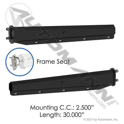 Spring-Loaded Mud Flap Hanger Kit - Black Straight Tapered Frame Seat 2.5in Bolt Spacing - Replaces Betts B7 B703000NTBK 562.490BFS 562.490BFS - Automann - FLEETPRO PARTS & TIRES