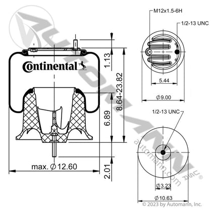 OE Cascadia Rolling Air Spring - 2018+ A1621558001 910S - 16P1652 566.CT602206 566.CT602206 - Continental - FLEETPRO PARTS & TIRES