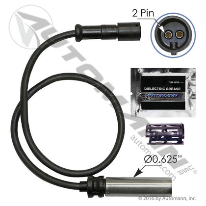 ABS Wheel Speed Sensor Kit - Straight Head 18in Cable - Haldex AL1027196 364528001 577.AL1027196 577.AL1027196 - Automann - FLEETPRO PARTS & TIRES
