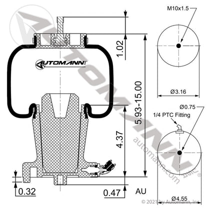 Volvo VNL Cabin Air Spring โ Day Cab (2001 - Up) โ Replaces 20530776 & 1S5 - 156 ABSZ70-2451 - Automann - FLEETPRO PARTS & TIRES