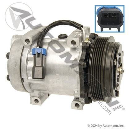 Everco HD A/C Compressor - Sanden SD7H15 Type with Clutch, Mack/Volvo - Mahle 830.31067BE MEI 5387 EVR975657 EVR975657 - Everco HD - FLEETPRO PARTS & TIRES