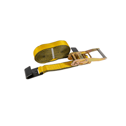Ratchet Strap (2" x 30') with Flat Hook โ 2 - Pack Heavy - Duty Yellow Tie - Downs โ 3,333 lb WLL FL001 - FleetPro - FLEETPRO PARTS & TIRES