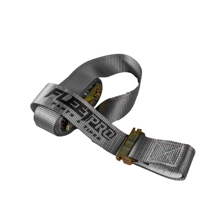 E - Track Ratchet Strap (2" x 16') with Spring Fittings โ Gray Heavy - Duty Cargo Tie - Down โ 1,467 lb WLL FL003 - FleetPro - FLEETPRO PARTS & TIRES