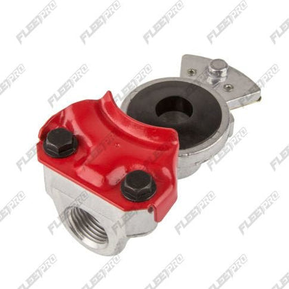 Red Emergency Brake Gladhand - Straight Mount (1/2" Female Pipe Thread) FP-11451 - FleetPro - FLEETPRO PARTS & TIRES
