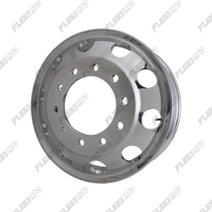 Polished Aluminum 22.5 Truck Wheel - 22.5" x 8.25" Hub Pilot - High Mirror Finish FP-88367X - FleetPro - FLEETPRO PARTS & TIRES