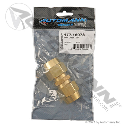 Air Brake Hose Union - 1/2" ID DOT Hose Fitting - Euclid E8601 33808BY08 177.16978