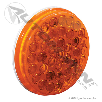 Front Park Turn LED Light - 4 Inch Round Amber PL-3 Grommet Mount - Truck-Lite 4050A Grote G4003 571.LD40A39