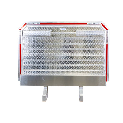 Headache Rack 68" x 80" Aluminum with 2 Chain Racks & Tray โ Heavy - Duty Flatbed Cab Guard โ Fits Standard Semi - Tractors KKH001-B - FleetPro - FLEETPRO PARTS & TIRES