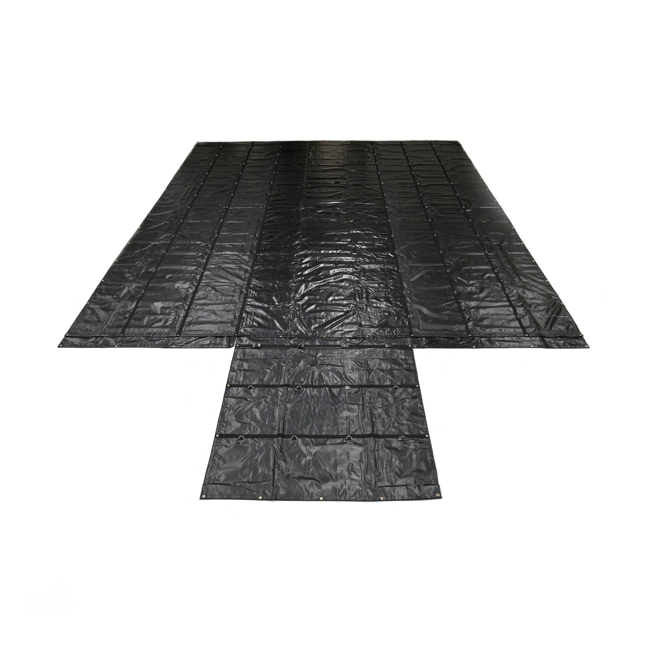 8' Drop Super Vinyl Lumber Tarp - 24' x 27' Heavy-Duty Black