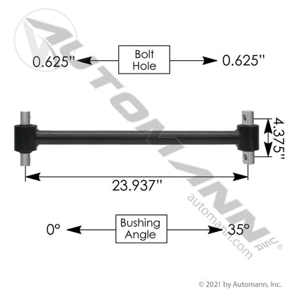 Freightliner Fixed Torque Rod Assembly – FAS I & FAS II – 23.93" – Replaces A16 - 16749 - 001 TMR514 - Automann - FLEETPRO PARTS & TIRES