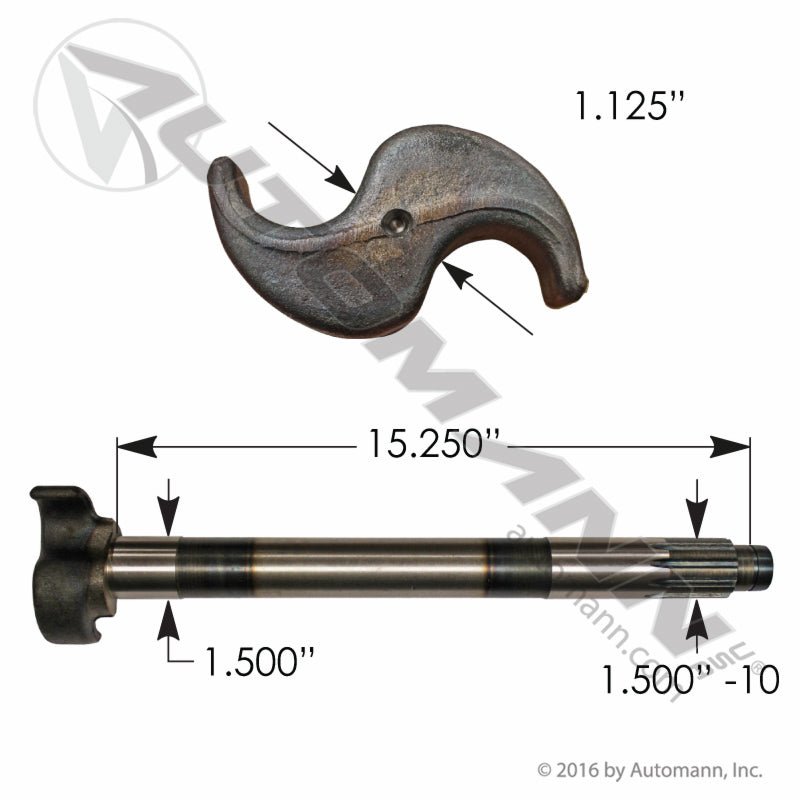 S - Cam Camshaft LH – 15.25" Total Length – 10 Spline – Replaces E - 10915 120.101508.01 - Automann - FLEETPRO PARTS & TIRES