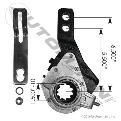 Automatic Slack Adjuster - Haldex Type 1-1/2 in.-10 Spline, 5.5-6.5 in. Arm - Replaces Haldex 40010121 Meritor R806022 135.1031 135.1031 - Automann - FLEETPRO PARTS & TIRES
