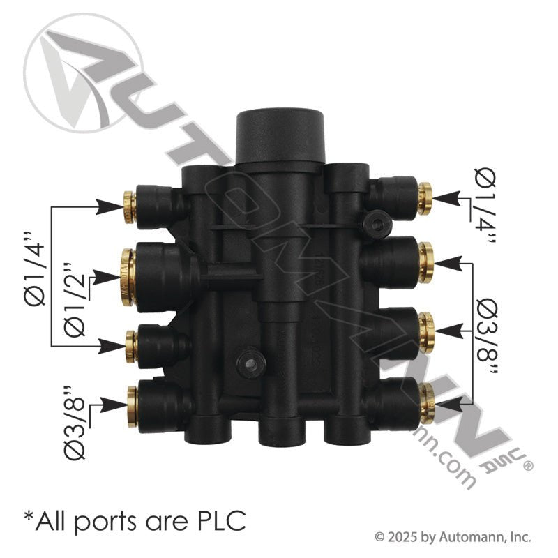 Volvo Mack Air PPV Manifold – Norgren OE – Replaces 22196730 & 20913828 170.1022OE - Norgren OE - FLEETPRO PARTS & TIRES