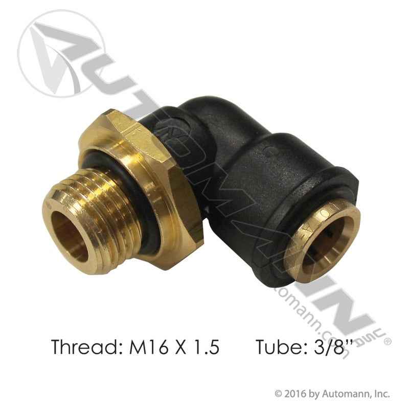 Volvo PLC Male Elbow – 90° Swivel – 3/8" Tube x M16 – 177.12C696M16V