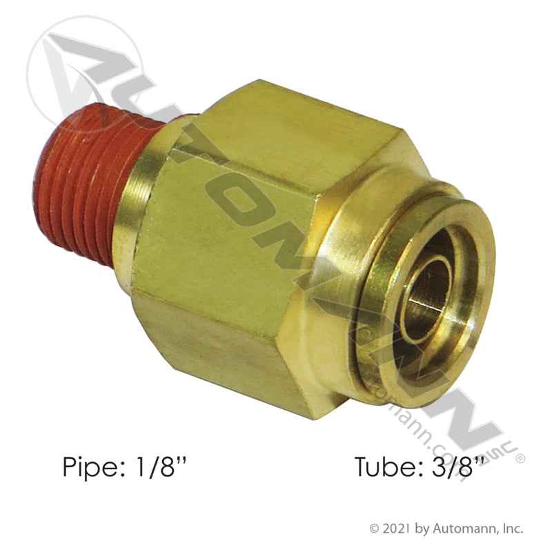 3/8 Tube to 1/8 NPT Connector – Brass Push Lock Straight – Replaces 68PMT62