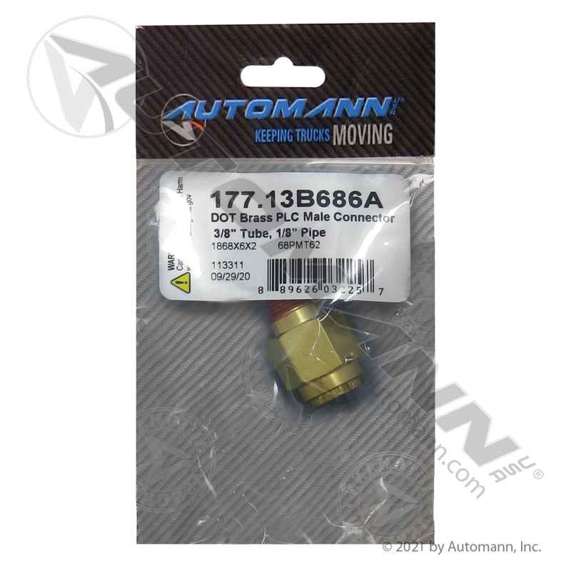 3/8 Tube to 1/8 NPT Connector – Brass Push Lock Straight – Replaces 68PMT62