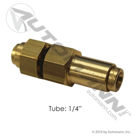 Volvo VNL Bulkhead PLC Fitting – 1/4" Brass Union – Replaces 8079639