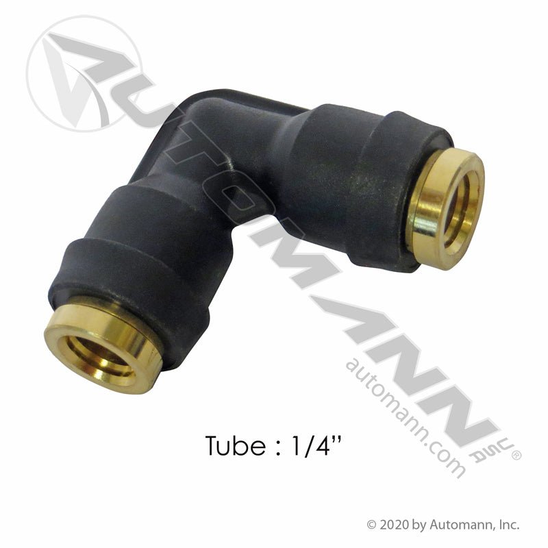 Push-to-Connect Union Elbow - DOT 1/4" 90 Degree Air Brake Fitting - Sloan S765PMT-4 Tectran QL1365-4 177.12C654 177.12C654 - Automann - FLEETPRO PARTS & TIRES