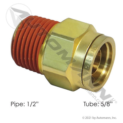 5/8 Tube Brass PLC Connector – 1/2" NPT Male – Replaces 177.13B6810D 177.13B6810D - Automann - FLEETPRO PARTS & TIRES