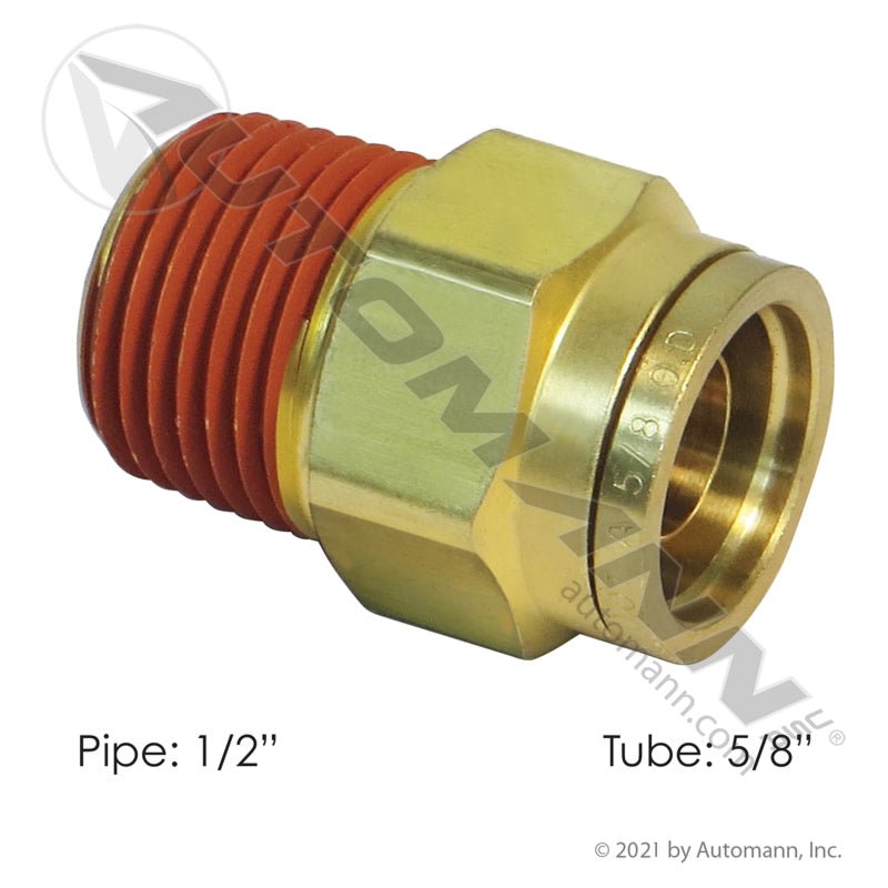 5/8 Tube Brass PLC Connector – 1/2" NPT Male – Replaces 177.13B6810D 177.13B6810D - Automann - FLEETPRO PARTS & TIRES