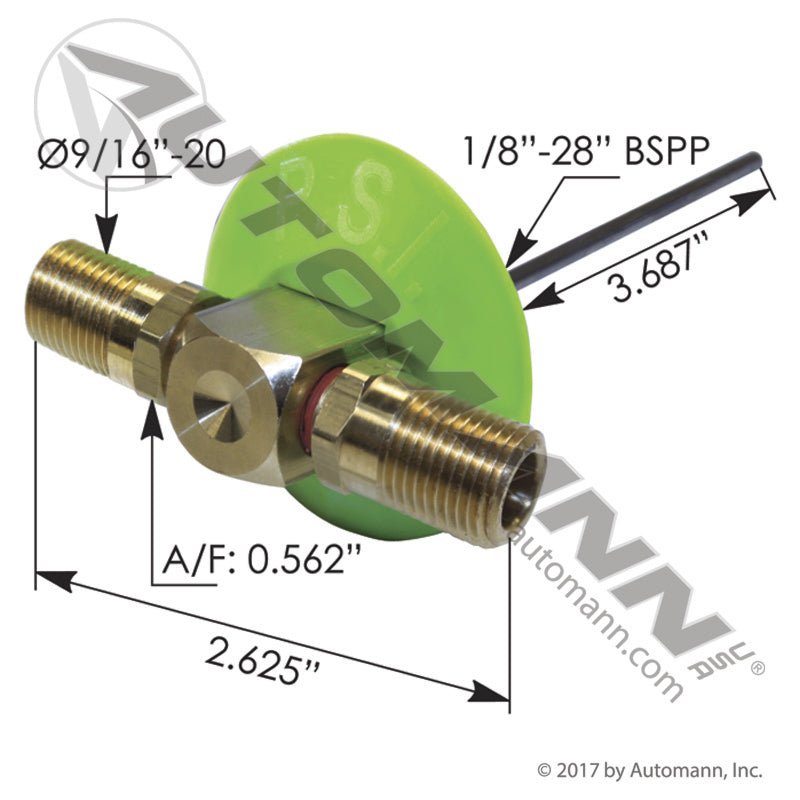 Meritor Tire Inflation Thru Tee – 4" Dual Wheel Assembly – Replaces 3131700 177.T17001 - Automann - FLEETPRO PARTS & TIRES