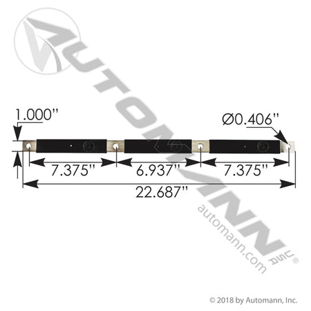 Volvo VNL Negative Battery Bar – Black 4 - Battery Bus Bar – Replaces 21107829 178.2024BK - Automann - FLEETPRO PARTS & TIRES