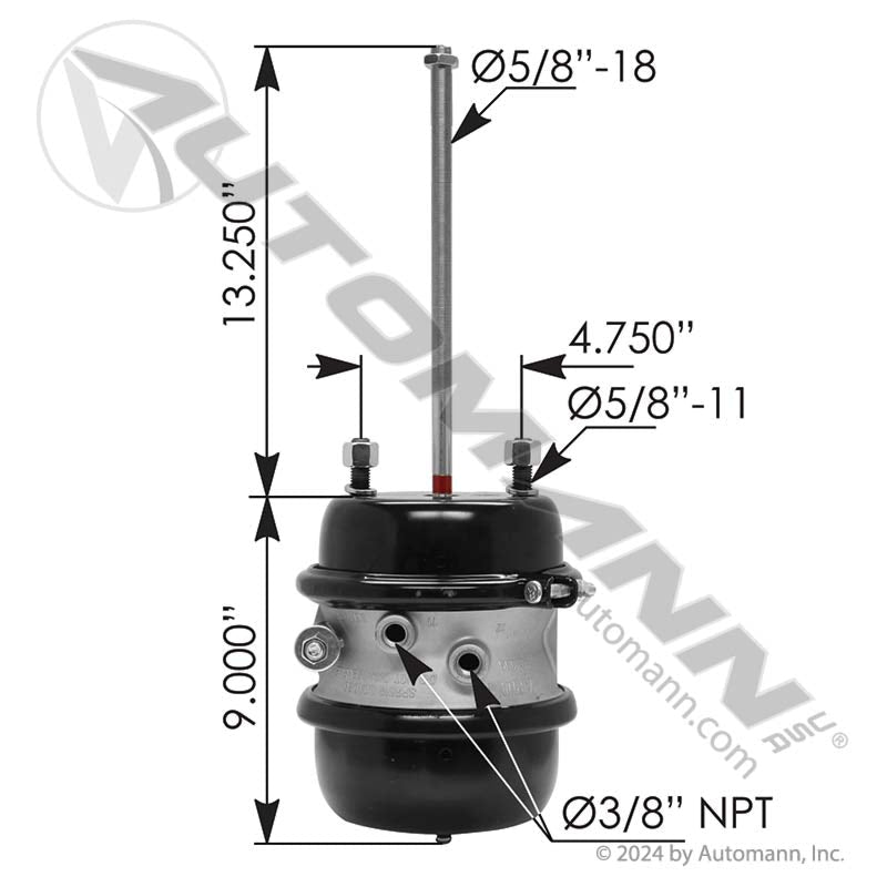 Sealed Type 30/30 Spring Brake - 2.5" Standard Stroke GC3030 165255 179.SB3030S 179.SB3030S - Automann - FLEETPRO PARTS & TIRES