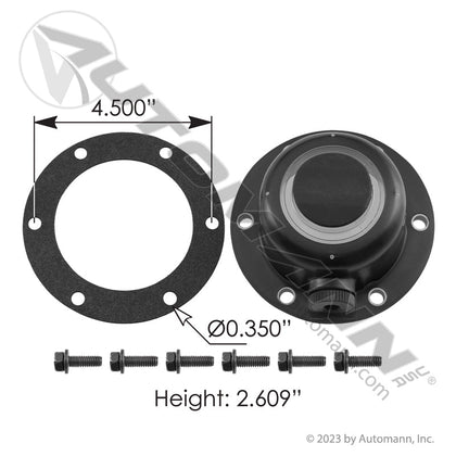 SKF Oil Fill Hub Cap Steer/Drive Axle - 6-Bolt 4-1/2in Bolt Circle Zytel - SKF 1612 IHC 2519529C91 180.CR1612-C40 180.CR1612-C40 - SKF - FLEETPRO PARTS & TIRES