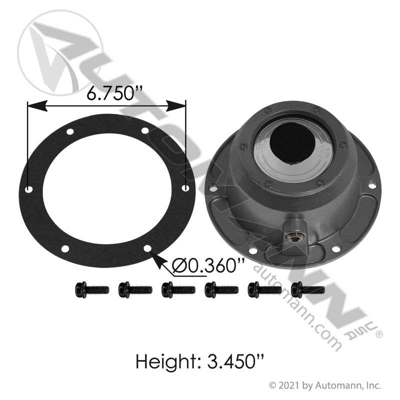 Aluminum Oil Hub Cap - TP Style Vented Center Fill, Magnetic Side Plug - CR 1869 Stemco 343-4195 180.CR1869 180.CR1869 - SKF - FLEETPRO PARTS & TIRES
