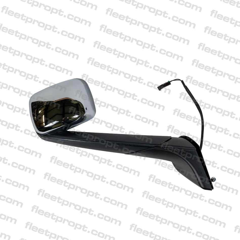 RH Hood Mirror , Black arm with Chrome cover,  with Heating,W/O Electrical 2018+, Freightliner New Cascadia. OEM A22-77791-011, 563.46092C