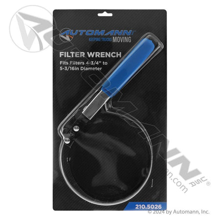 Cap-Band Oil Filter Wrench - Fits 4-3/4in to 5-3/16in Spin-On Filters - Replaces 53200 210.5026 210.5026 - Automann - FLEETPRO PARTS & TIRES