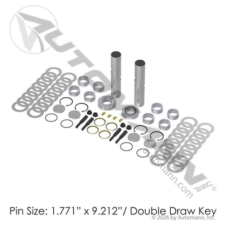 King Pin Kit LH/RH - Freightliner Alliance Model 3 Needle Bushings 10-14K Axles - 6073300019K 607-330-00-19K 460.538 460.538 - Automann - FLEETPRO PARTS & TIRES