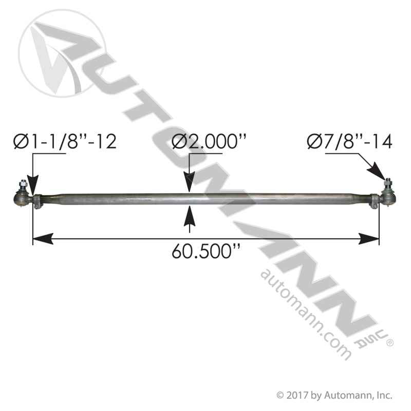 Volvo Mack Steering Cross Tube Assembly – Includes Tie Rod Ends – Replaces 20927689