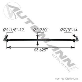 Freightliner Cascadia Steering Cross Tube – 63.6" Assembly with Tie Rods – Replaces A6803304403