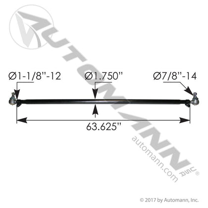 Freightliner Cascadia Steering Cross Tube – 63.6" Assembly with Tie Rods – Replaces A6803304403 463.DS4602 - Automann - FLEETPRO PARTS & TIRES
