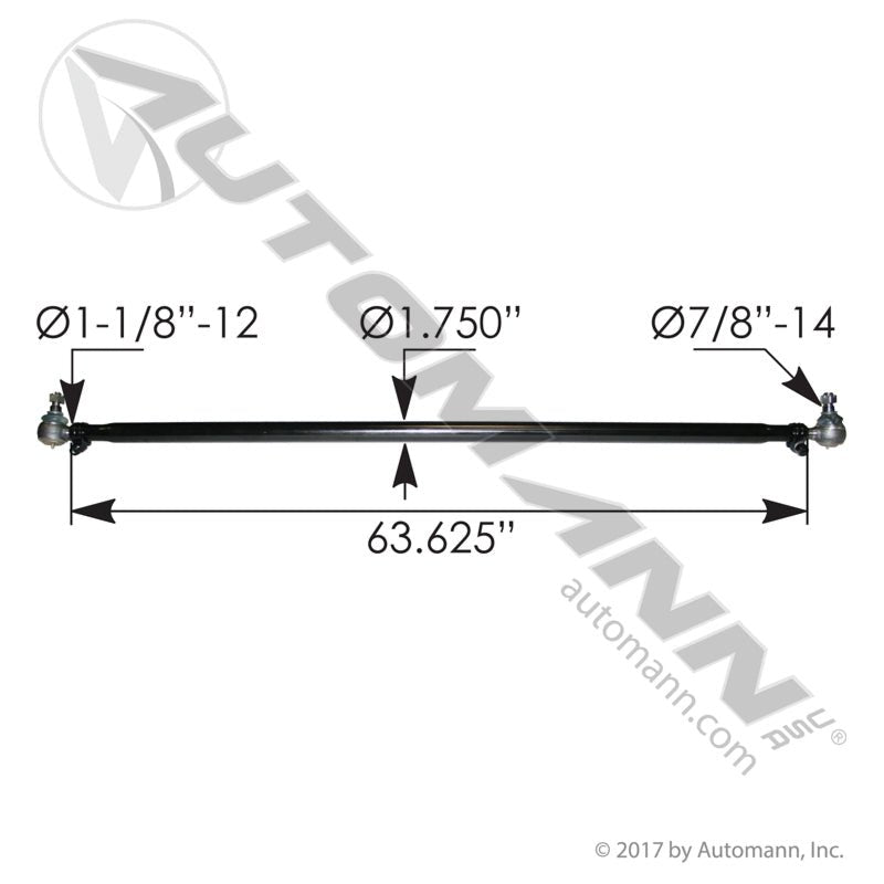 Freightliner Cascadia Steering Cross Tube – 63.6" Assembly with Tie Rods – Replaces A6803304403 463.DS4602 - Automann - FLEETPRO PARTS & TIRES