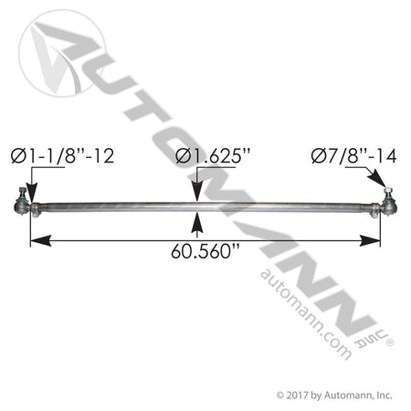 Steering Cross Tube Assembly - Mack Pinnacle CXU CHU Greaseable Tie Rod - 21639955 24426460 7QH45 463.DS9881 463.DS9881 - Automann - FLEETPRO PARTS & TIRES