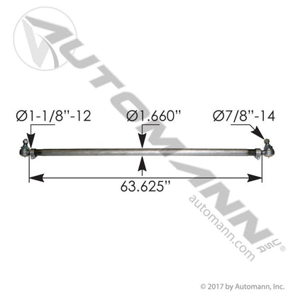 Freightliner Cross Tube Tie Rod - 63.625" Assembly - 6803307903 463.DS9887 463.DS9887 - Automann - FLEETPRO PARTS & TIRES