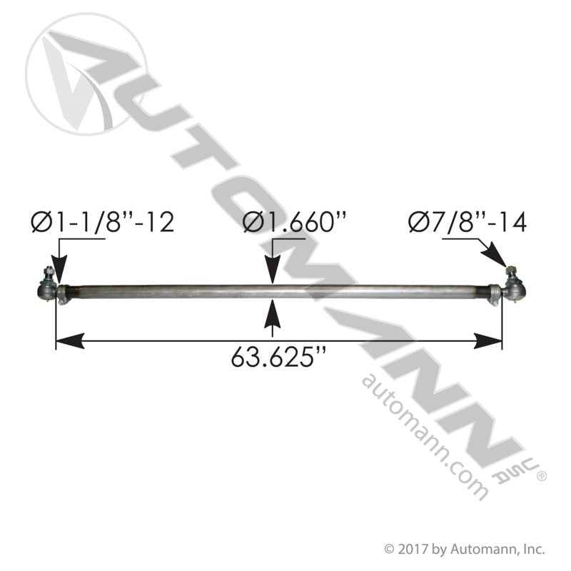 Freightliner Cross Tube Tie Rod - 63.625" Assembly - 6803307903 463.DS9887 463.DS9887 - Automann - FLEETPRO PARTS & TIRES