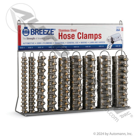 Breeze Hose Clamp Merchandiser – 200 - Piece Assortment & Rack – Replaces 6210 561.6210DISP-B - Automann - FLEETPRO PARTS & TIRES