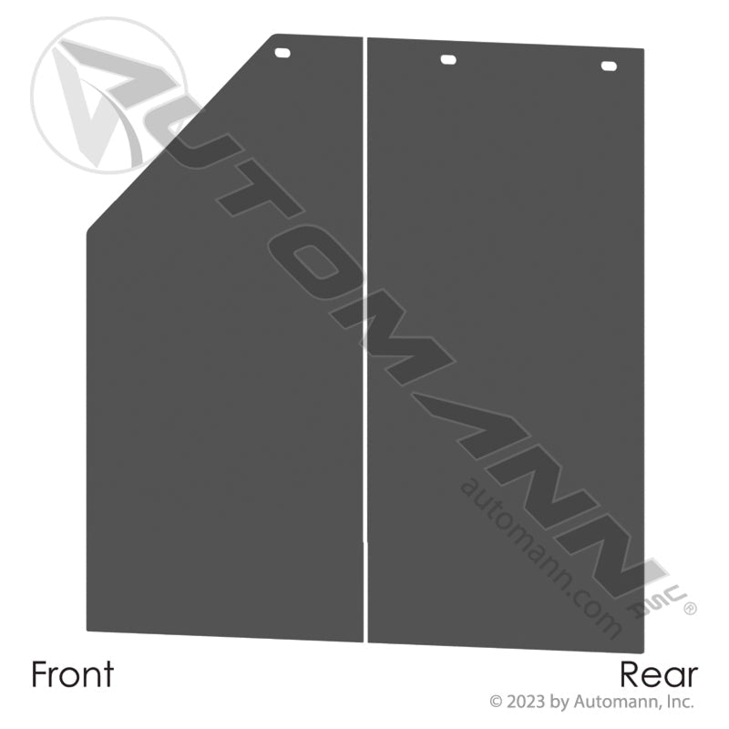 Black Poly Angled Mud Flap - Universal LH/RH 24" x 24" 562.022424RB 562.022424RB - Automann - FLEETPRO PARTS & TIRES