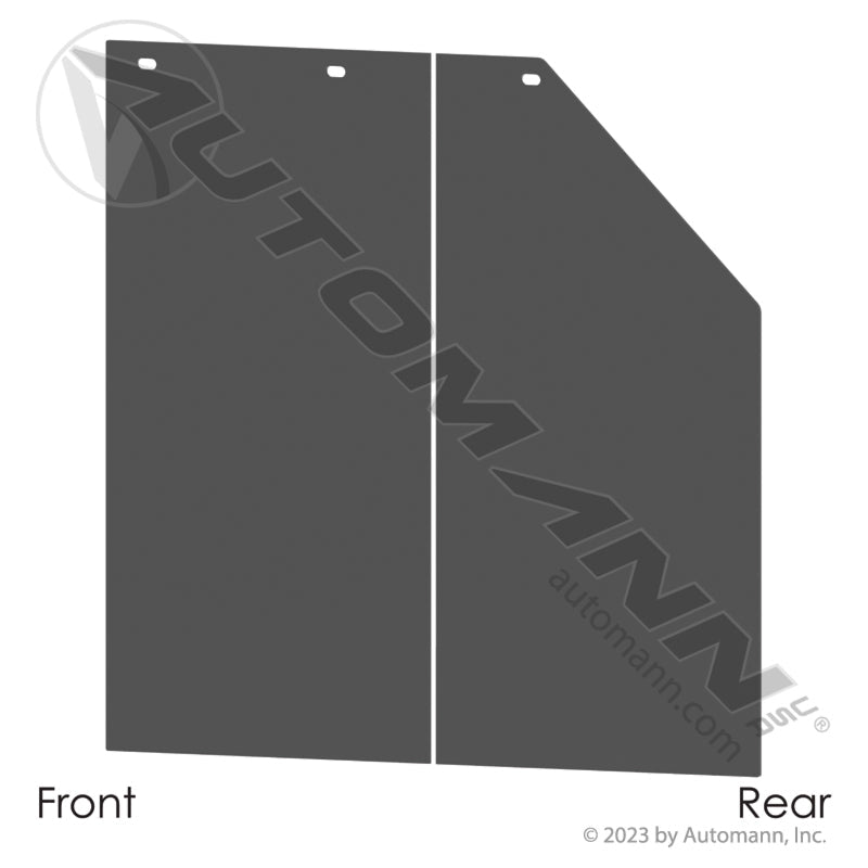 Black Poly Angled Mud Flap - Universal LH/RH 24" x 24" 562.022424RB 562.022424RB - Automann - FLEETPRO PARTS & TIRES