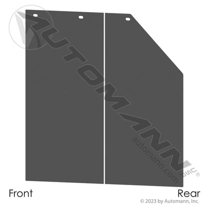 Black Poly Angled Mud Flap - Universal LH/RH 24" x 24" 562.022424RB 562.022424RB - Automann - FLEETPRO PARTS & TIRES