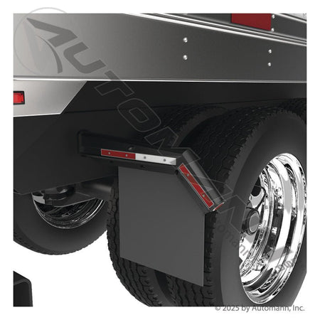 Black Poly Angled Mud Flap - Universal LH/RH 24" x 24" 562.022424RB 562.022424RB - Automann - FLEETPRO PARTS & TIRES