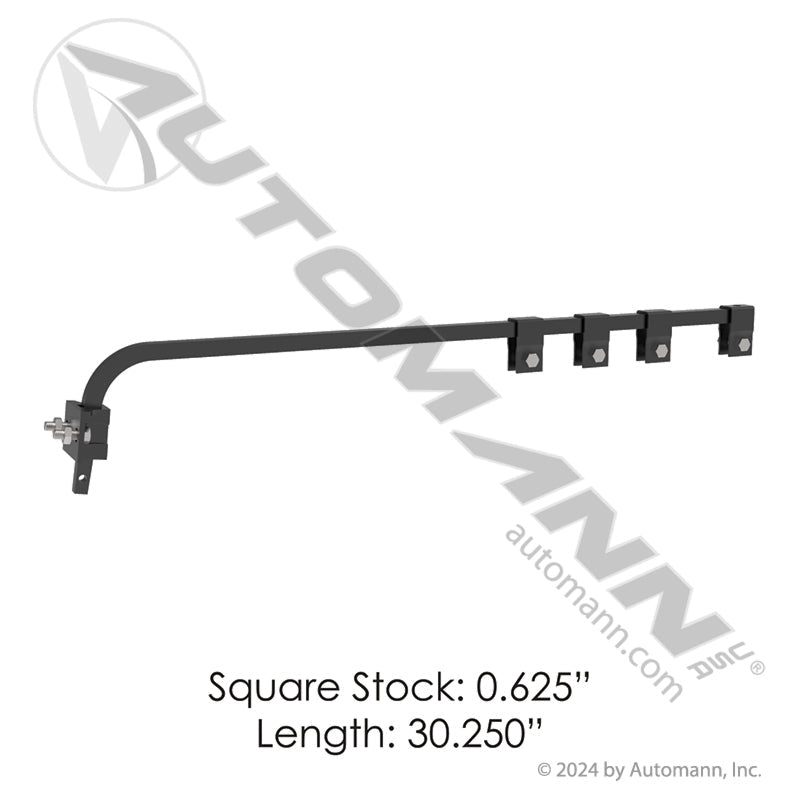Straight Bar Mud Flap Hanger - 30.25" Single 5/8" Square A25RL 562.312BK1 562.312BK1 - Automann - FLEETPRO PARTS & TIRES