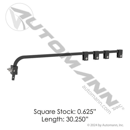 Straight Bar Mud Flap Hanger - 30.25" Single 5/8" Square A25RL 562.312BK1 562.312BK1 - Automann - FLEETPRO PARTS & TIRES