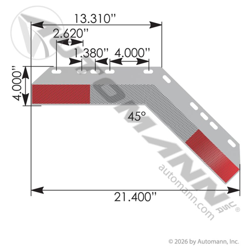 Angled Aluminum Conspicuity Plate Set - 45 Degree 033 - 04263 - 2 562.444K 562.444K - Automann - FLEETPRO PARTS & TIRES