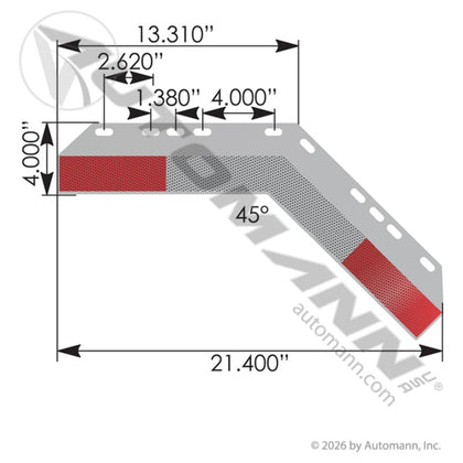Angled Aluminum Conspicuity Plate Set - 45 Degree 033 - 04263 - 2 562.444K 562.444K - Automann - FLEETPRO PARTS & TIRES